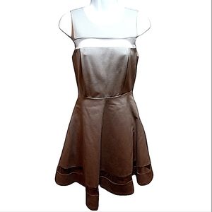 Lulu's Dress, Sleeveless Lined Flair Mini Dress Gray 3D Cut Out Prom Dance Party